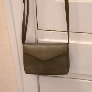 Vegan leather olive green small crossbody/purse